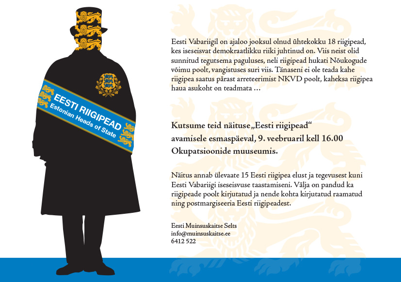 Täna avatakse näitus eesti riigipeadest